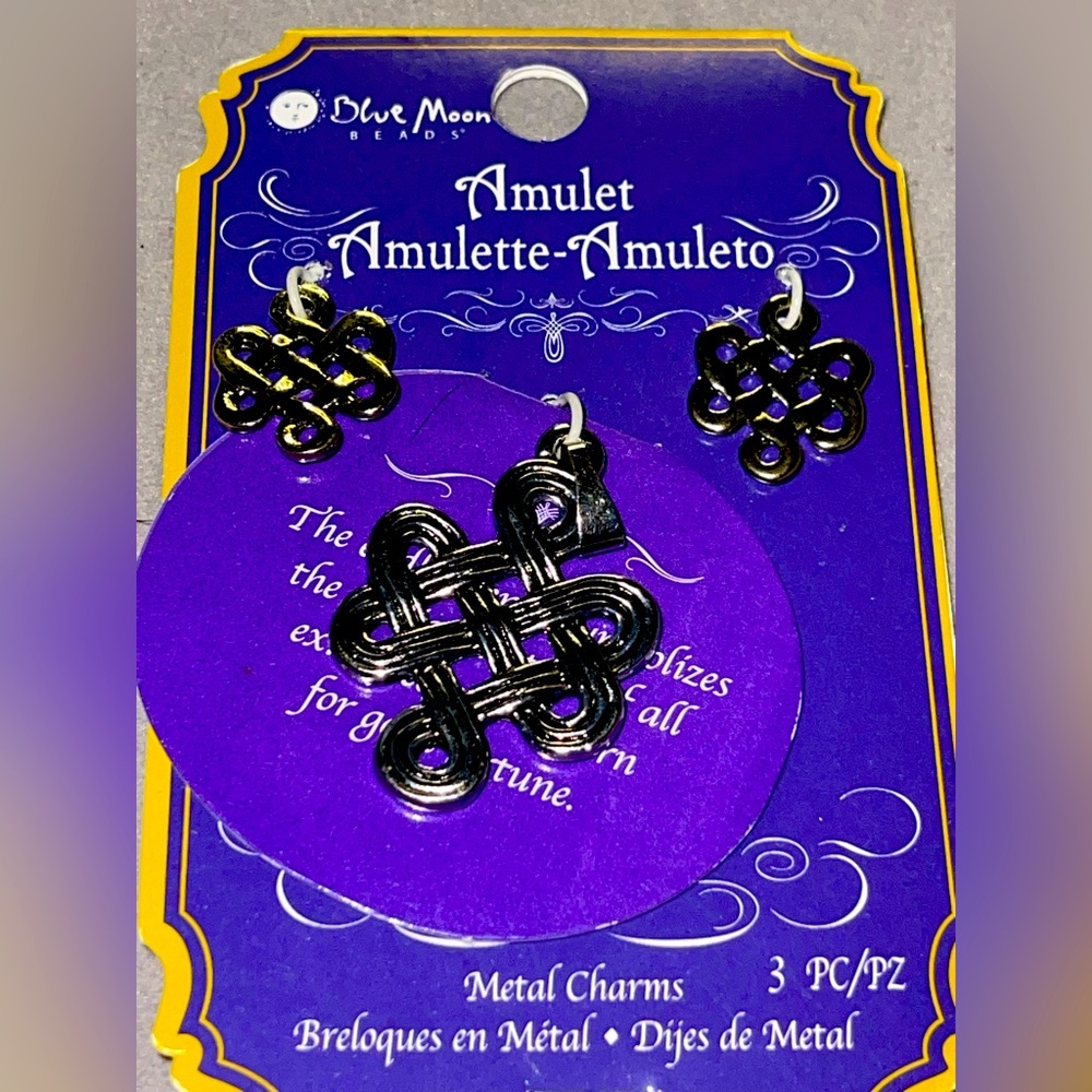 Blue Moon Beads Amulet Charms Set of 3. NIP